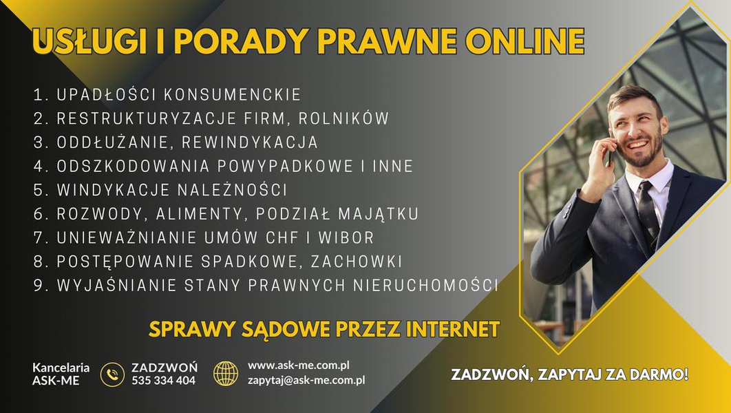 Zdjęcie na okładce dla Kancelaria prawna Siedlce. Zadzwoń! Zdalne usługi prawne/online. Twoja sprawa sądowe może być procesowana przez internet